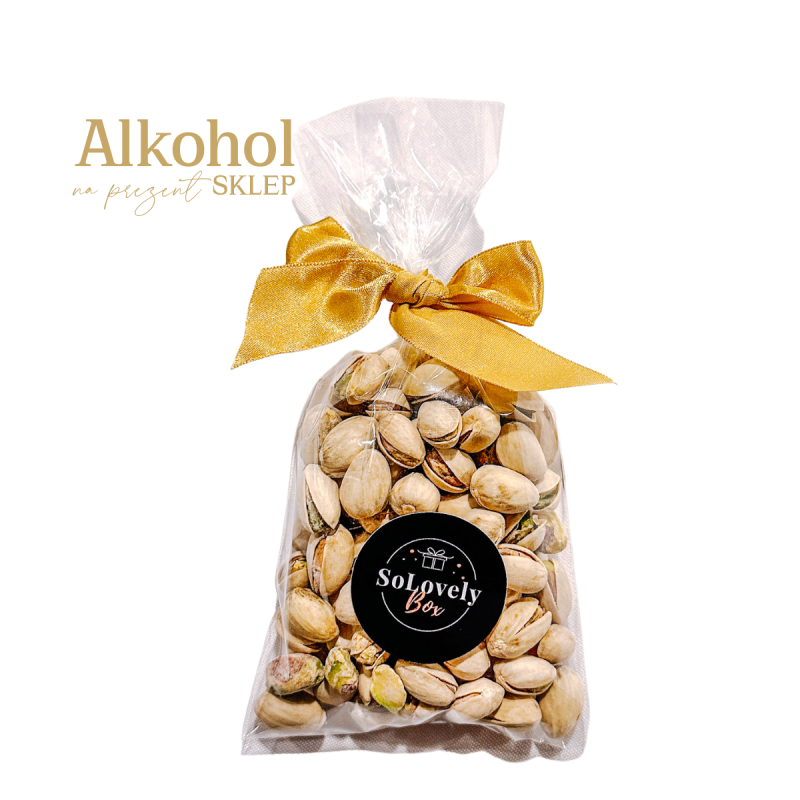 Aromatyczne orzechy pistacjowe odpowiednie jako dodatek do prezentu lub niewiążący upominek.