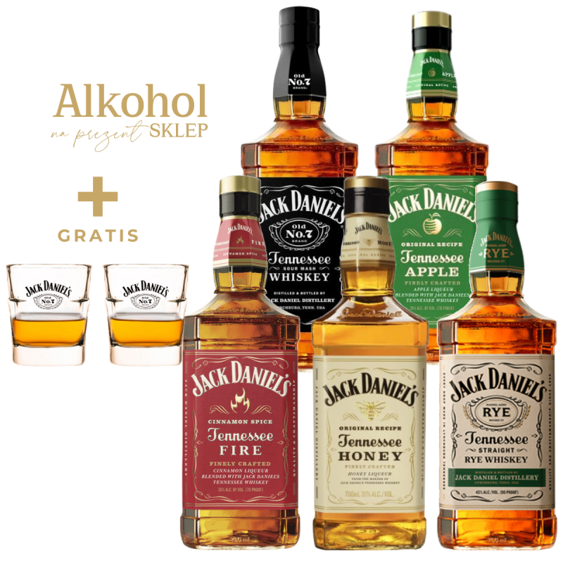 PAKIET JACK DANIEL'S 0.7L + 2 SZKLANKI JACK DANIEL'S