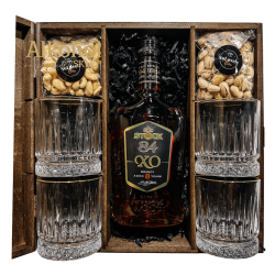 ZESTAW BRANDY STOCK 84 EXTRA OLD XO 0.7L + NERKOWCE + PISTACJE + 4 SZKLANKI