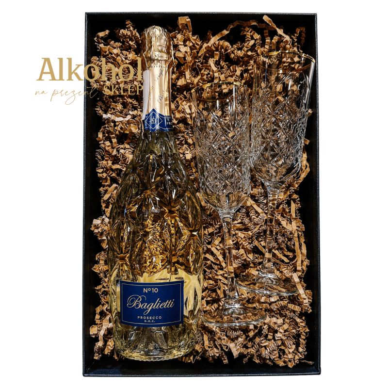 ZESTAW BAGLIETTI PROSECCO + 2 KIELISZKI