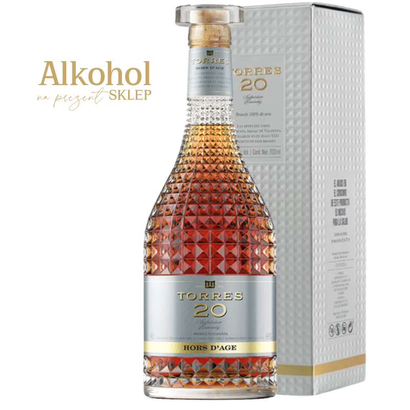 Szlachetny alkohol i wyjątkowa ozdobna butelka brandy Torres Reserva 20YO sprawdzą się w każdych okolicznościach.