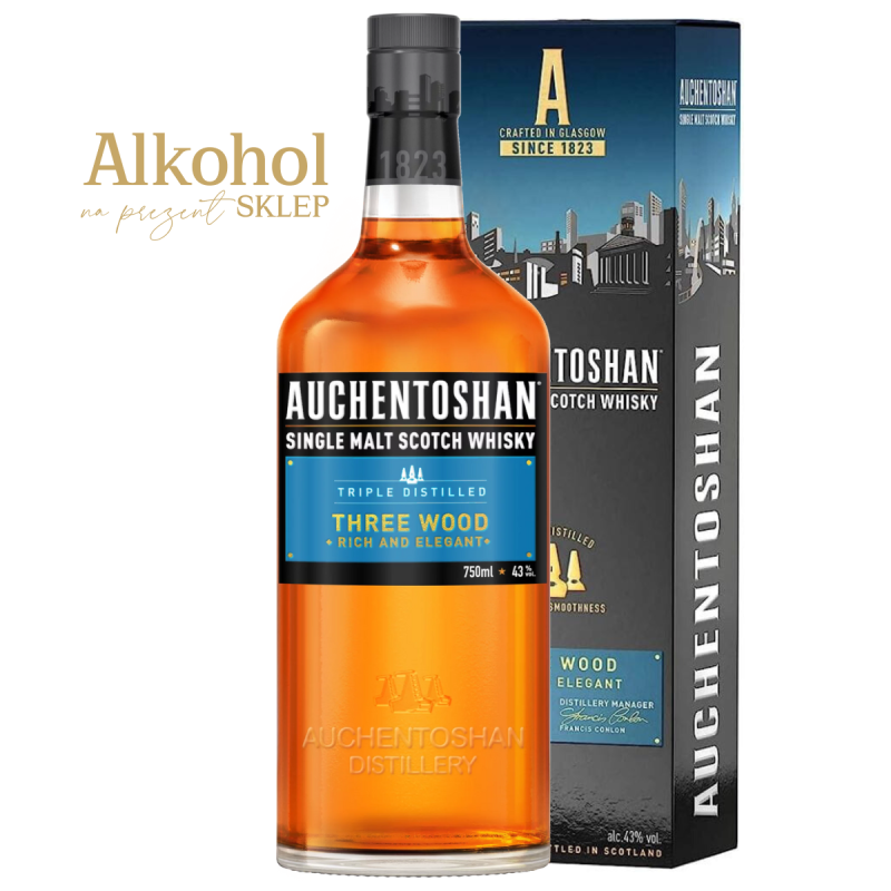 WHISKY AUCHENTOSHAN THREE WOOD 0.7L + OPAKOWAINE