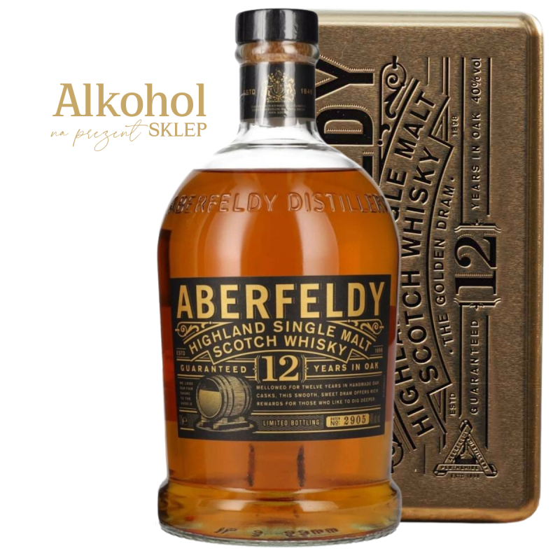 WHISKY ABERFELDY 12YO THE GOLDEN DRAM 0.7L + OPAKOWANIE