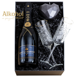 ZESTAW SZAMPAN MOËT & CHANDON NECTAR IMPERIAL 0.75L + 2 KIELISZKI + ŚWIECA
