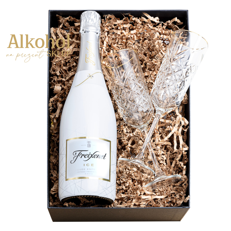 ZESTAW CAVA FREIXENET ICE 0.75L + 2 KIELISZKI