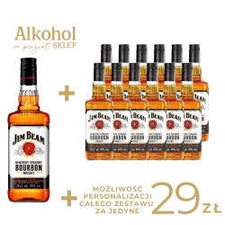 PAKIET MAXI NA WIECZÓR KAWALERSKI - WHISKEY JIM BEAM MINI + DUŻA BUTELKA