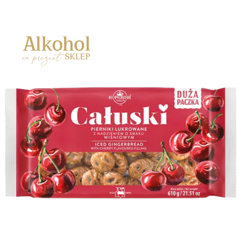 DUŻE PIERNIKI CAŁUSKI Z NADZIENIEM O SMAKU WIŚNIOWYM 610g