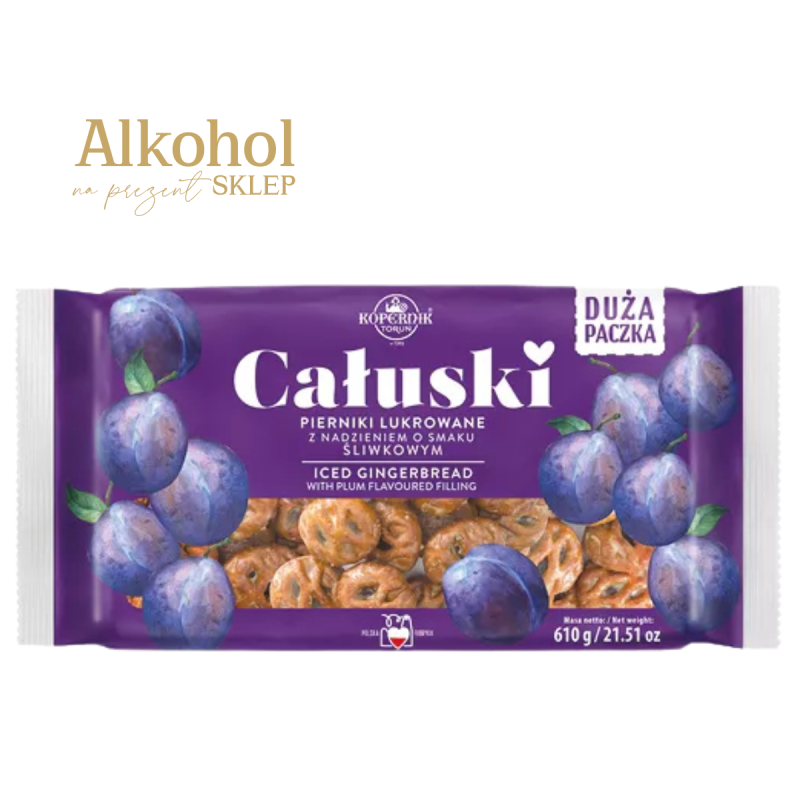 DUŻE PIERNIKI CAŁUSKI Z NADZIENIEM O SMAKU ŚLIWKOWYM 610g