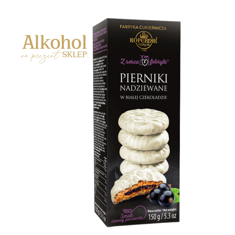 PIERNIKI NADZIEWANE PORZECZKĄ W BIAŁEJ CZEKOLADZIE 150g