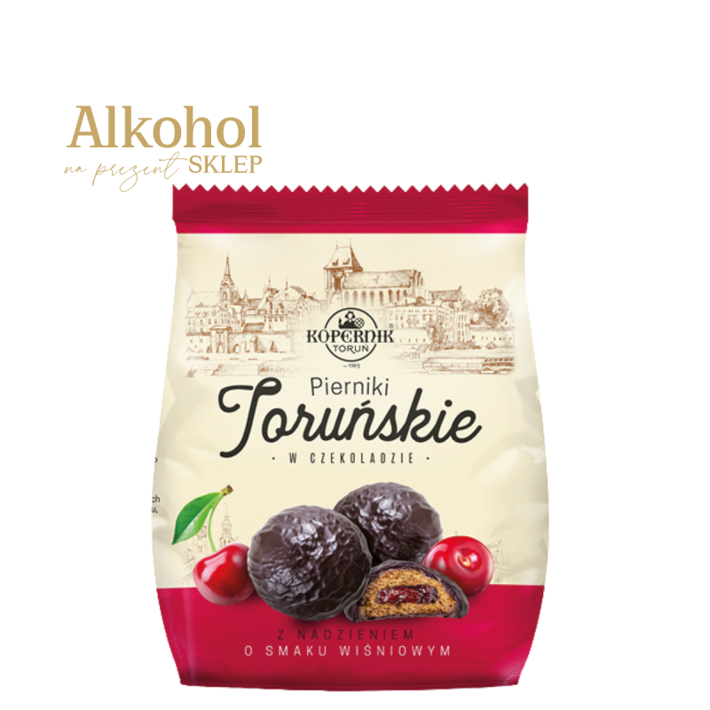 PIERNIKI TORUŃSKIE Z NADZIENIEM WIŚNIOWYM W CZEKOLADZIE 150g