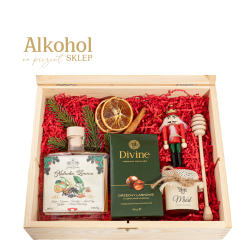 ZESTAW ŚWIĄTECZNY Z ŻYCZENIAMI - NALEWKA ZIMOWA ZE SŁODYCZAMI