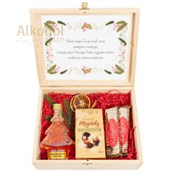 ZESTAW ŚWIĄTECZNY Z ŻYCZENIAMI - PIERNIKOWA CHOINKA ZE SŁODYCZAMI