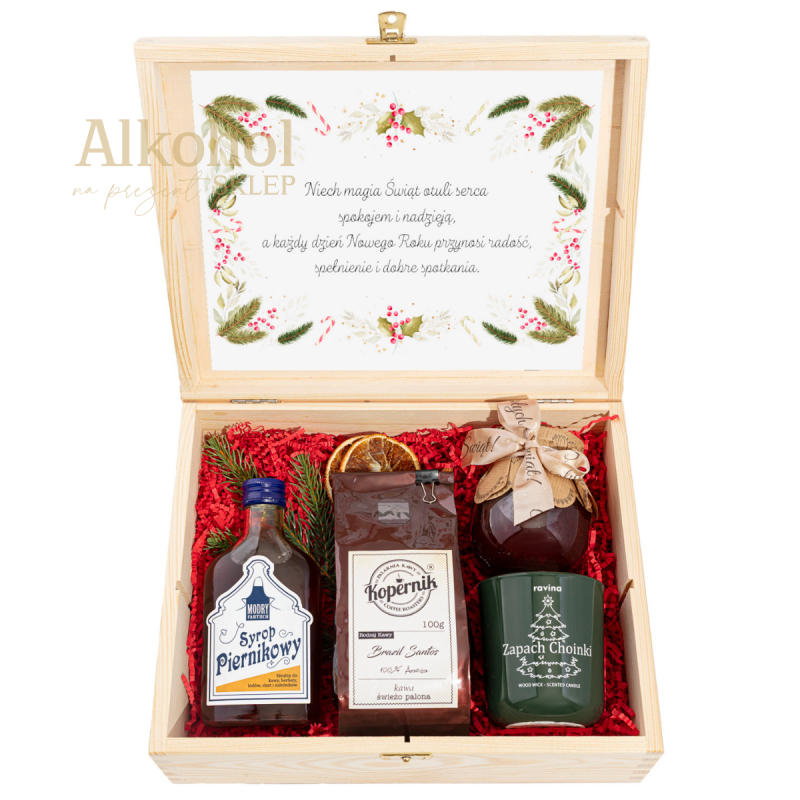ZESTAW ŚWIĄTECZNY Z ŻYCZENIAMI - BEZALKOHOLOWY ZE ŚWIECĄ