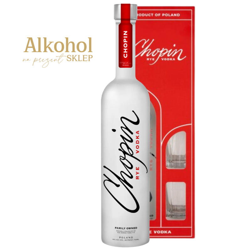WÓDKA CHOPIN RYE 0.5L + 2 KIELISZKI