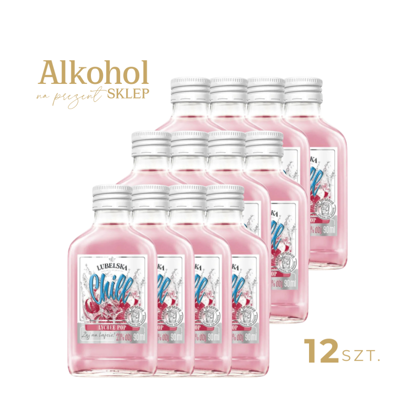 PAKIET MINI WÓDKA LUBELSKA CHILL LYCHEE POP x 12