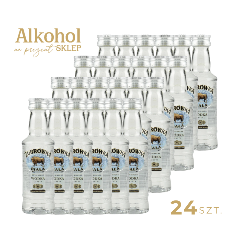 PAKIET MINI WÓDKA ŻUBRÓWKA BIAŁA x 24