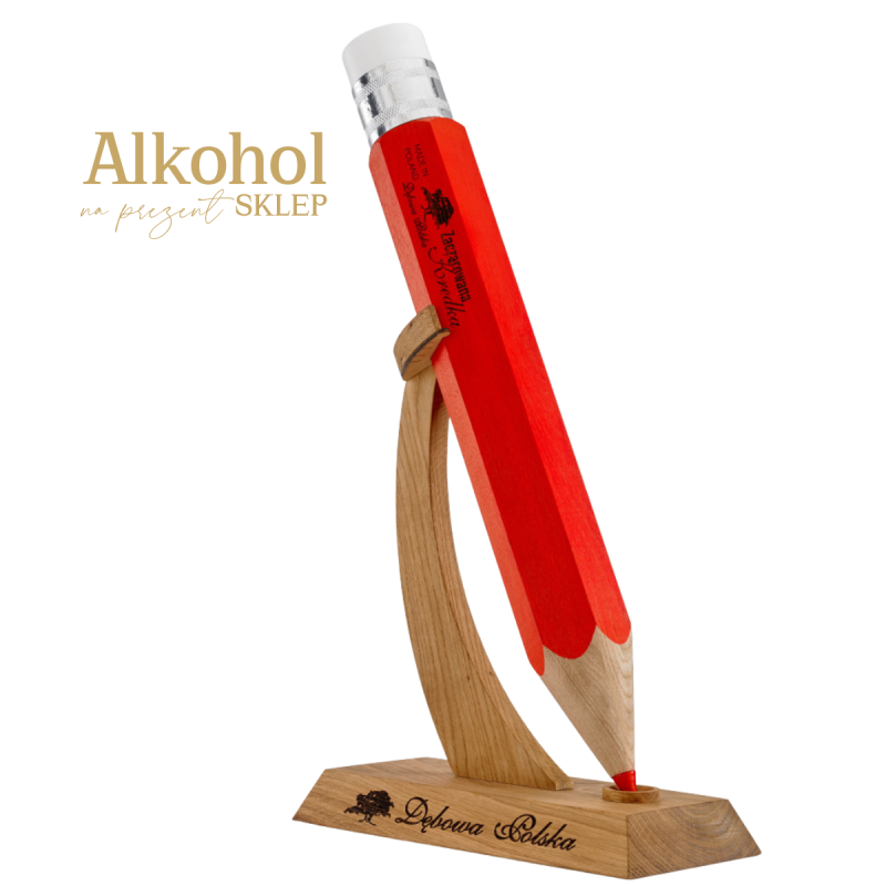 Alkohol na prezent dla nauczyciela, grafika, artysty. Likier dębowa w oryginalnym opakowaniu.